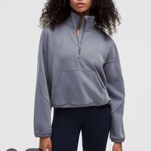 Lululemon brushed Softstreme half zip solar grey